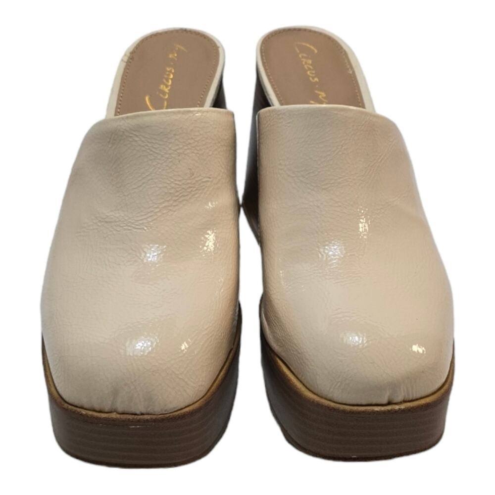 Sam Edelman Circus Chunky Platform 70s Heeled White Clogs New‎ - Picture 3 of 9